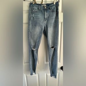 Light wash blue jeans
